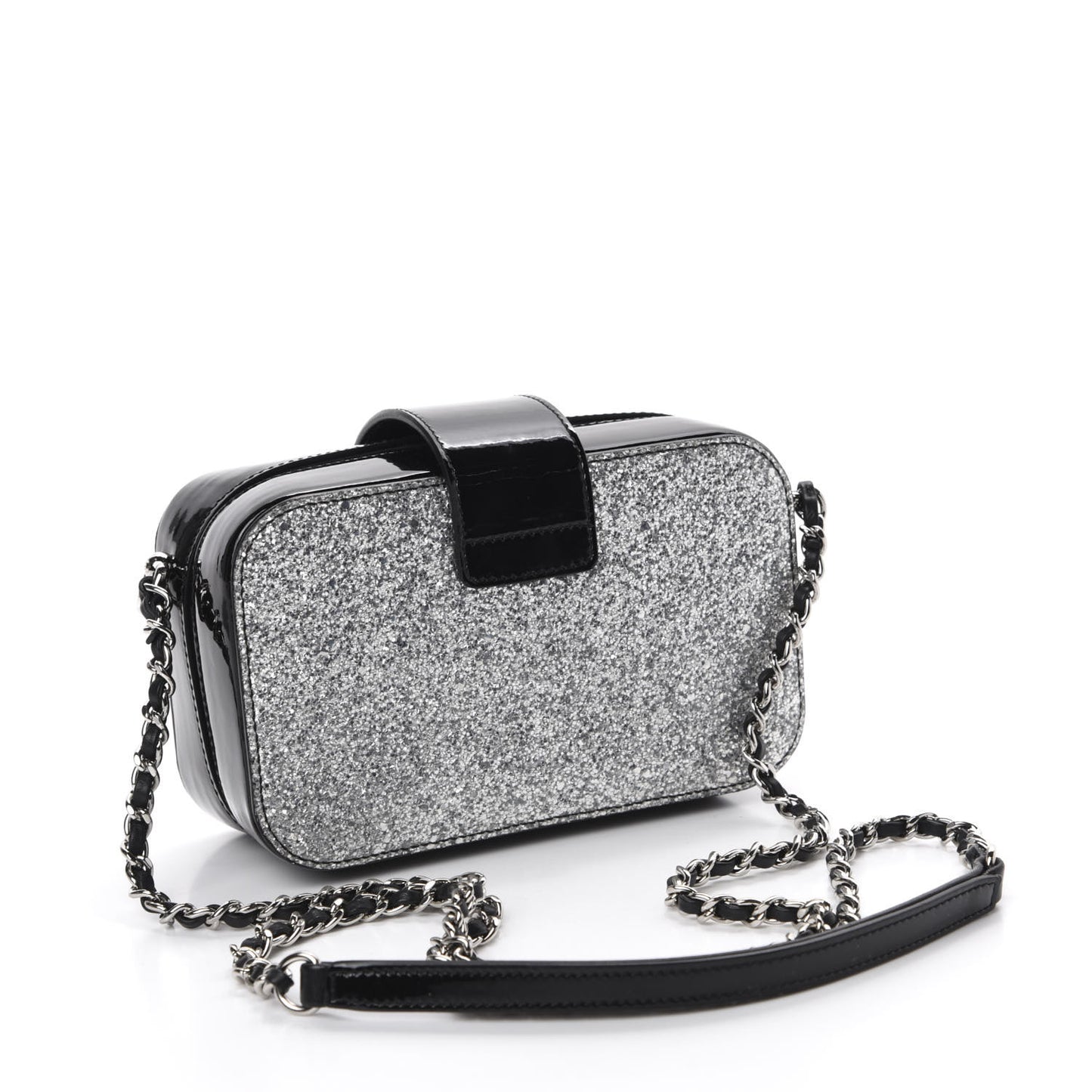 Glitter Patent Evening On The Moon Camera Case Silver