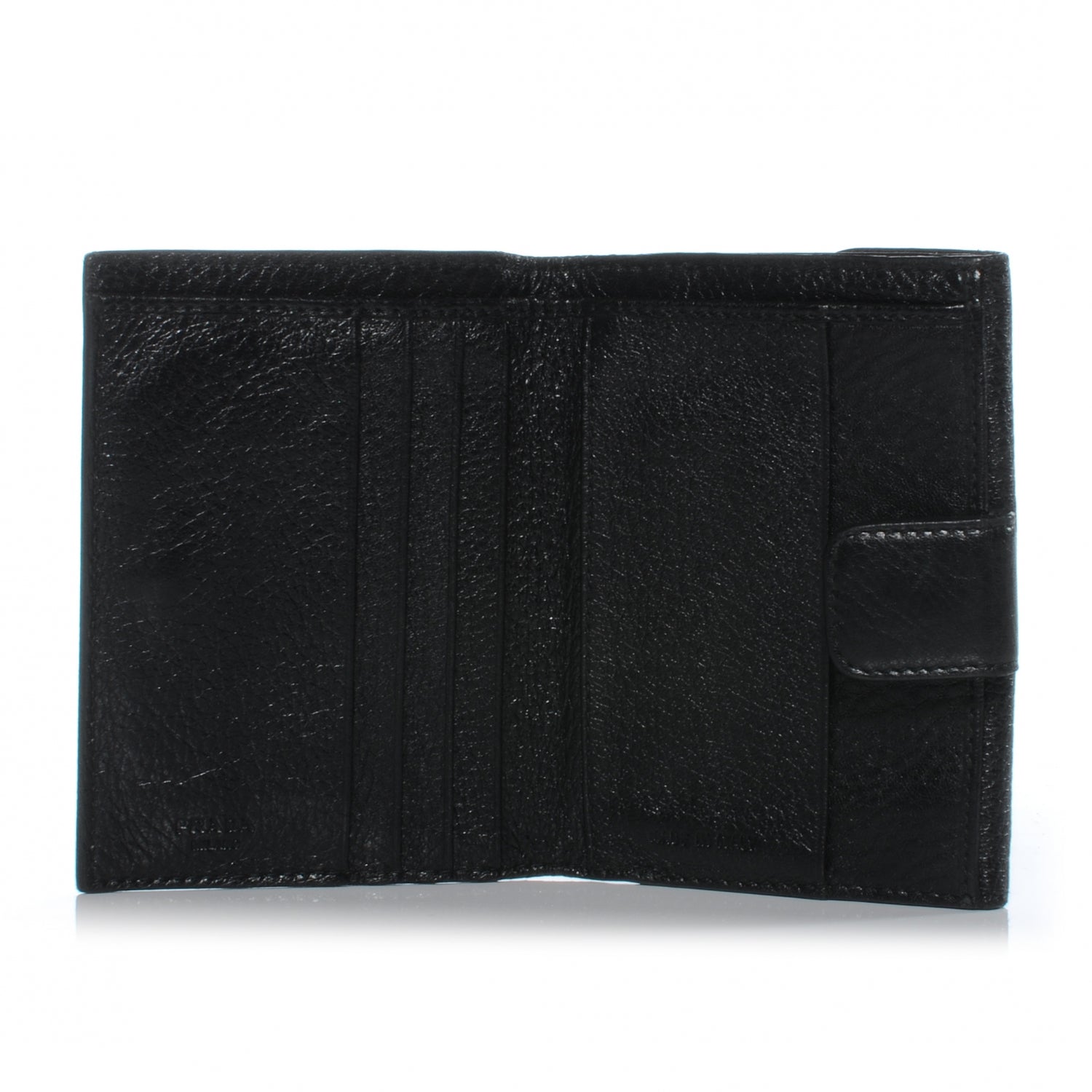 Prada Vitello Daino Compact Wallet Nero Black 5 of 6