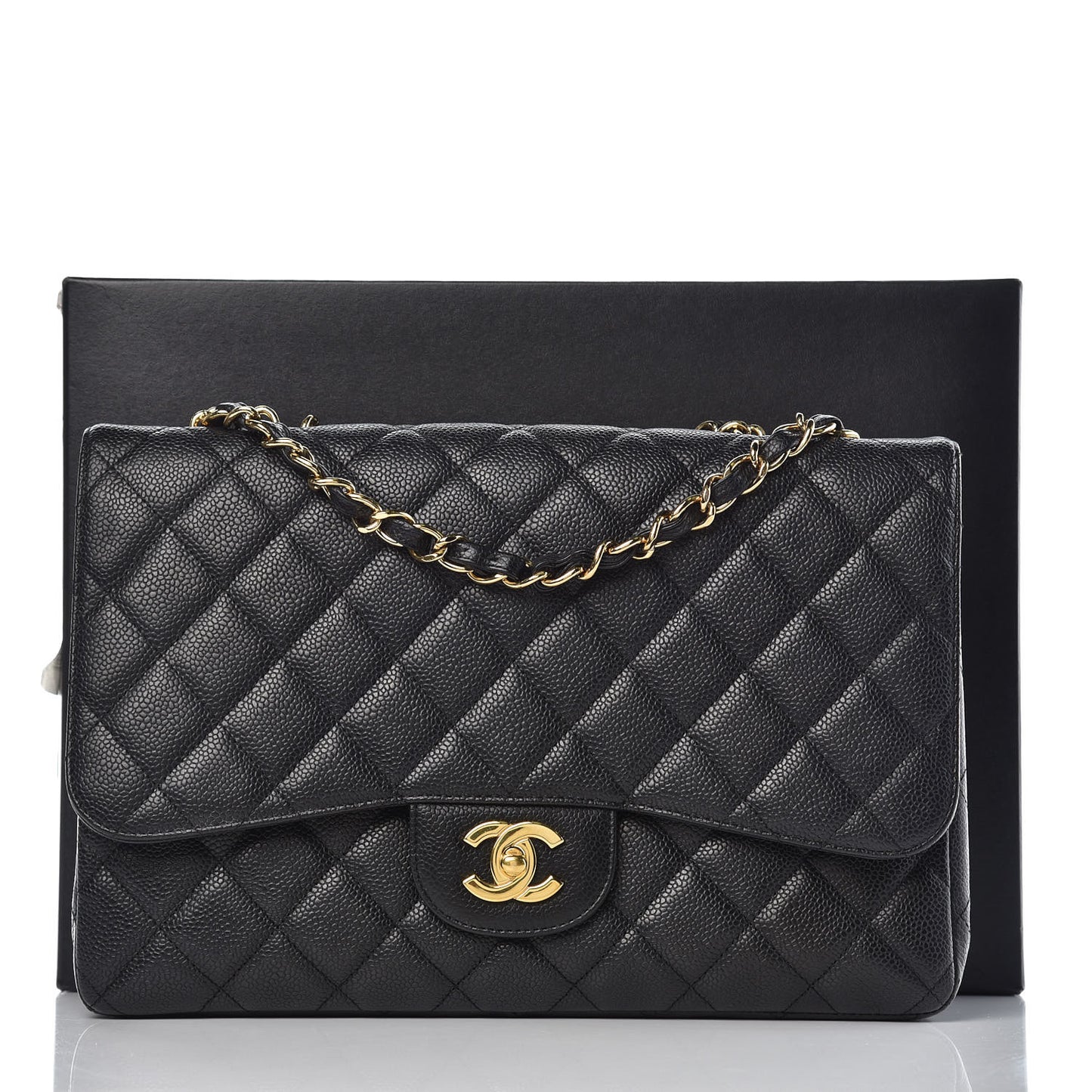 Caviar Quilted Jumbo Single Flap Black