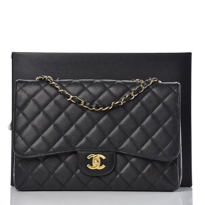 Chanel Caviar Quilted Jumbo Single Flap Black 9 of 9