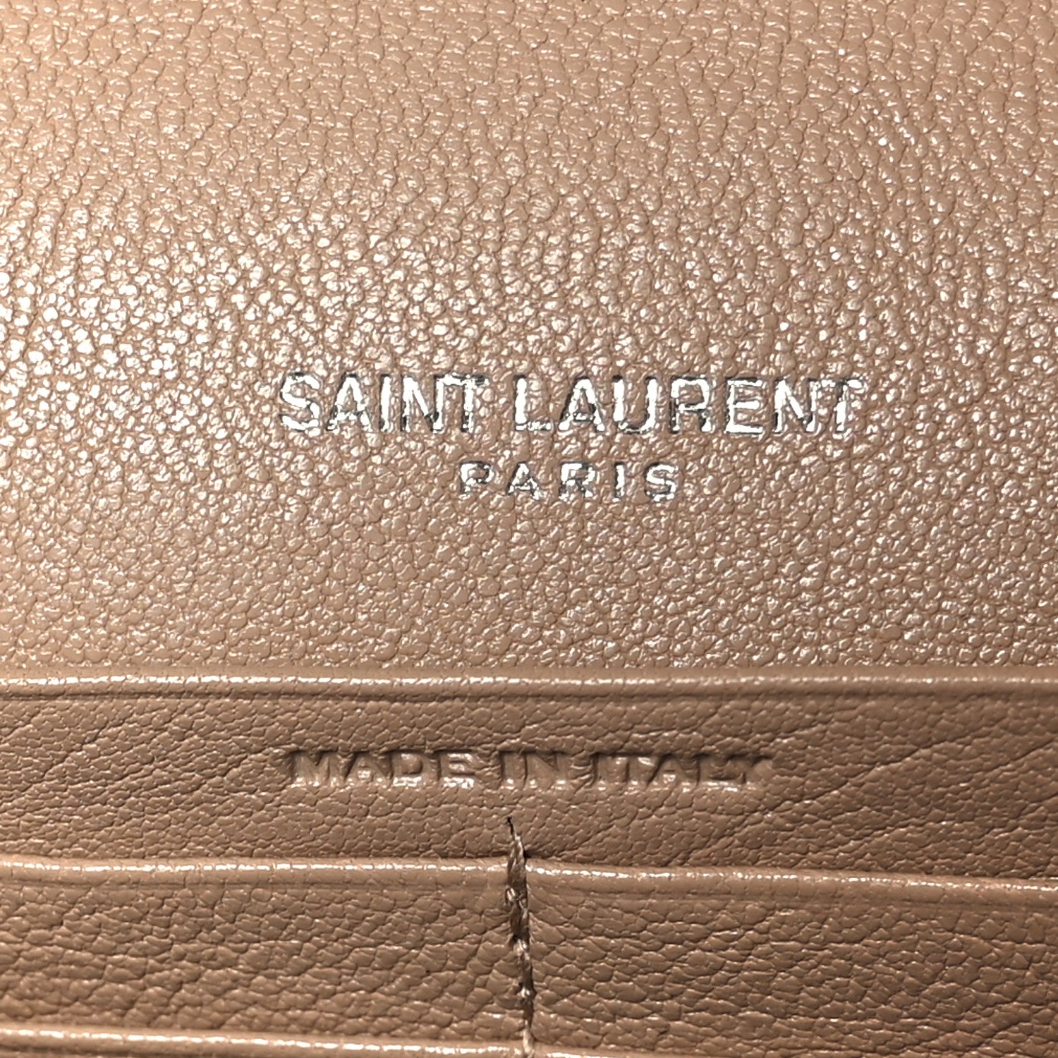 Saint Laurent Lambskin Diamond Quilted Becky Chain Wallet Gold Sand 7 of 10