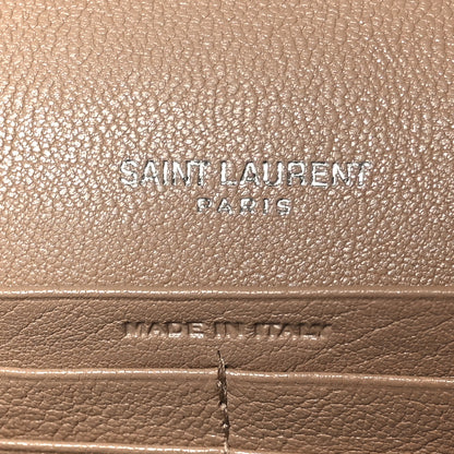 Saint Laurent Lambskin Diamond Quilted Becky Chain Wallet Gold Sand 7 of 10