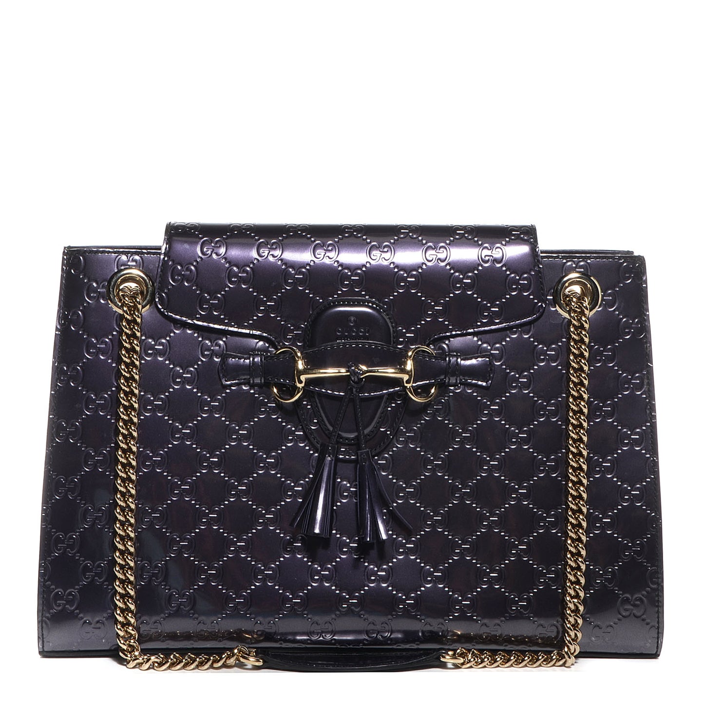 Shine Guccissima Large Emily Chain Shoulder Bag Melanzana