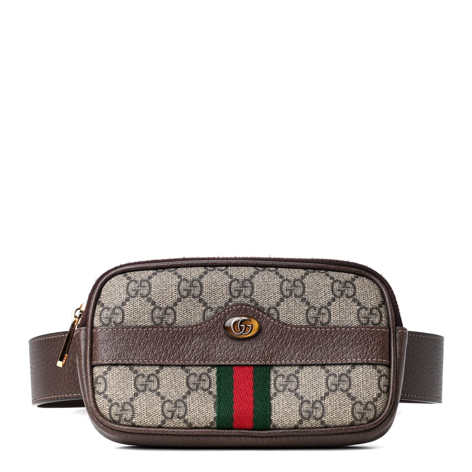 Gucci GG Supreme Monogram Web Ophidia Belted iPhone Case Dark Brown 1 of 4