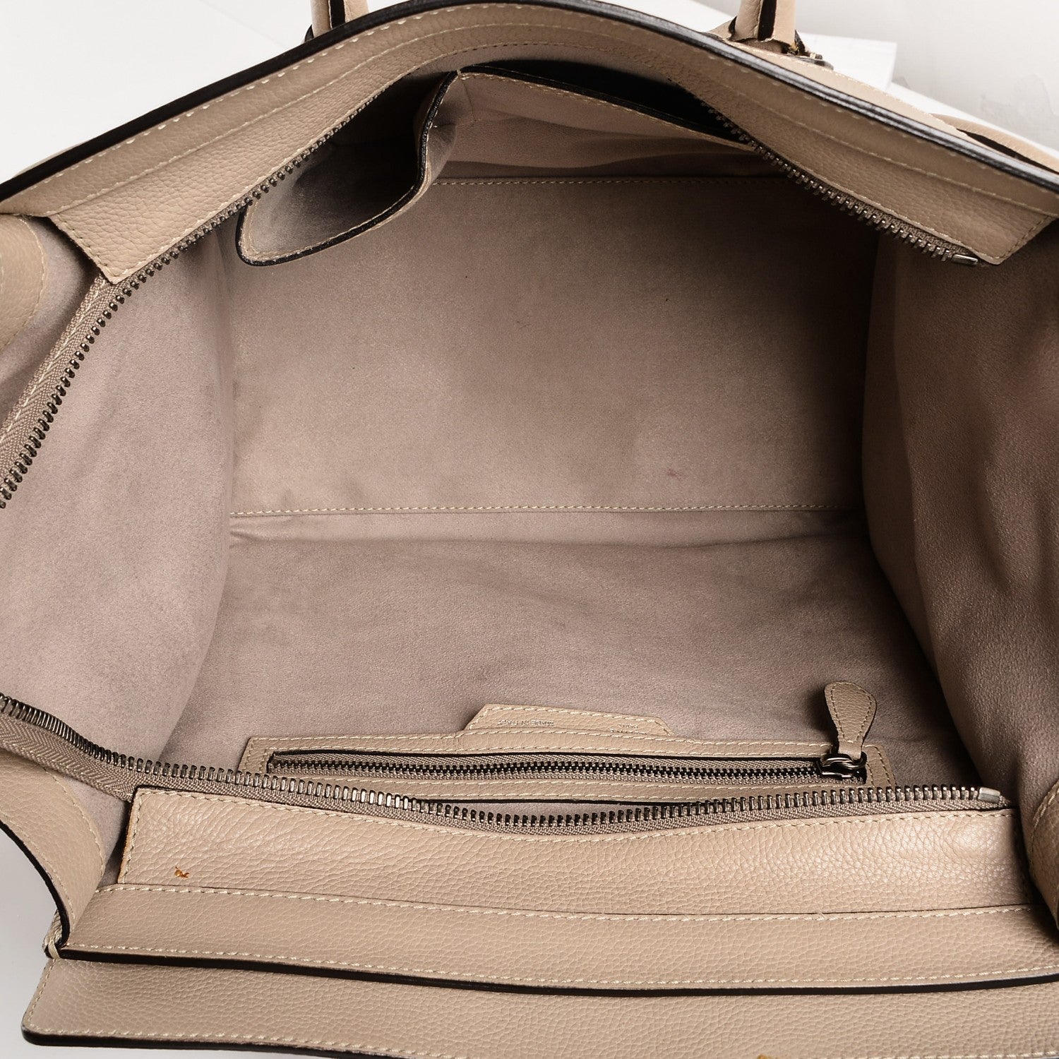 Celine Drummed Calfskin Mini Luggage Dune 5 of 11
