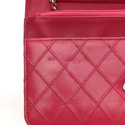 Chanel Lambskin Diamond Stitched Wallet On Chain WOC Pink 13 of 13