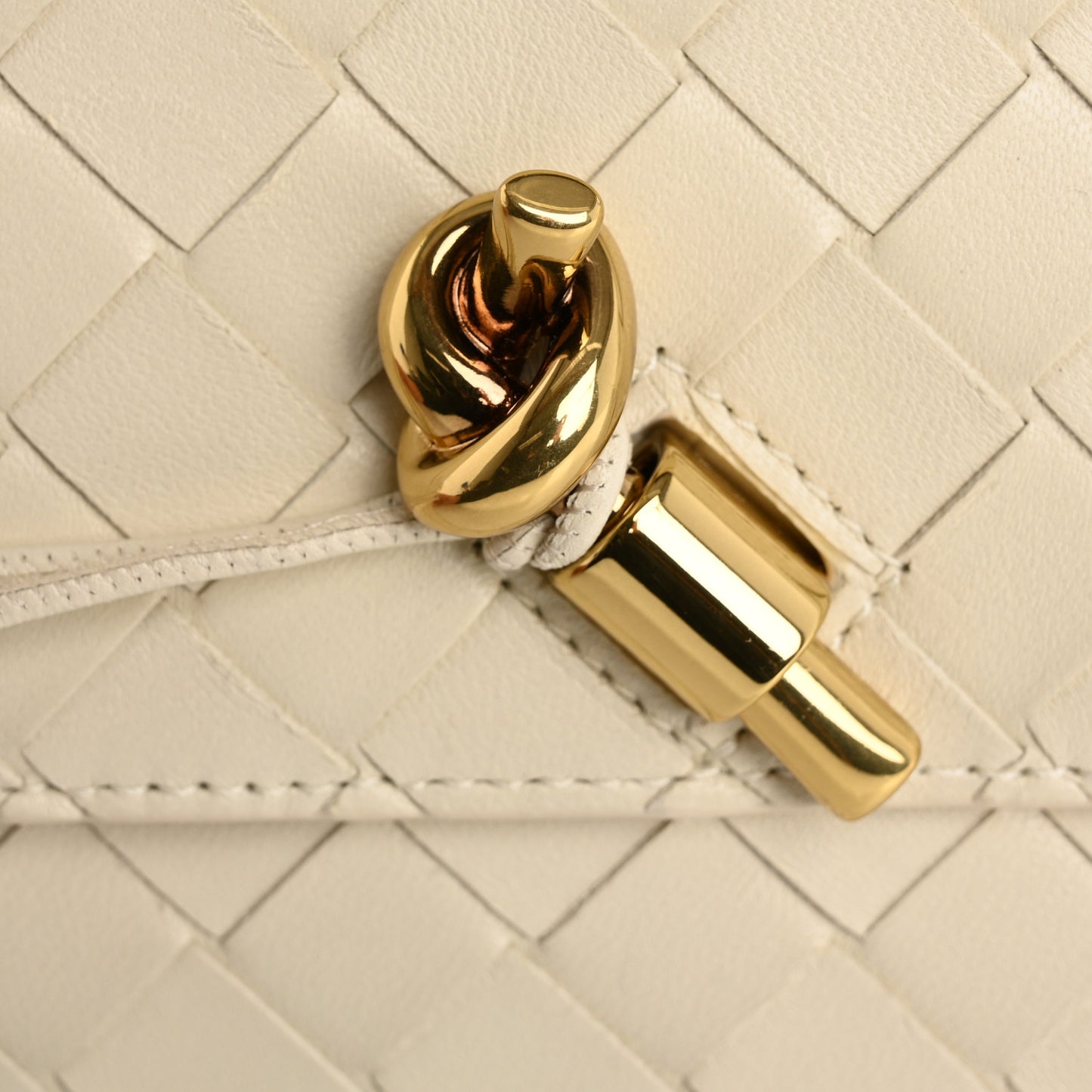 Nappa Intrecciato Long Andiamo Top Handle Clutch Sea Salt
