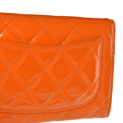 Chanel Patent Quilted Small Flap Wallet Orange 9 of 10