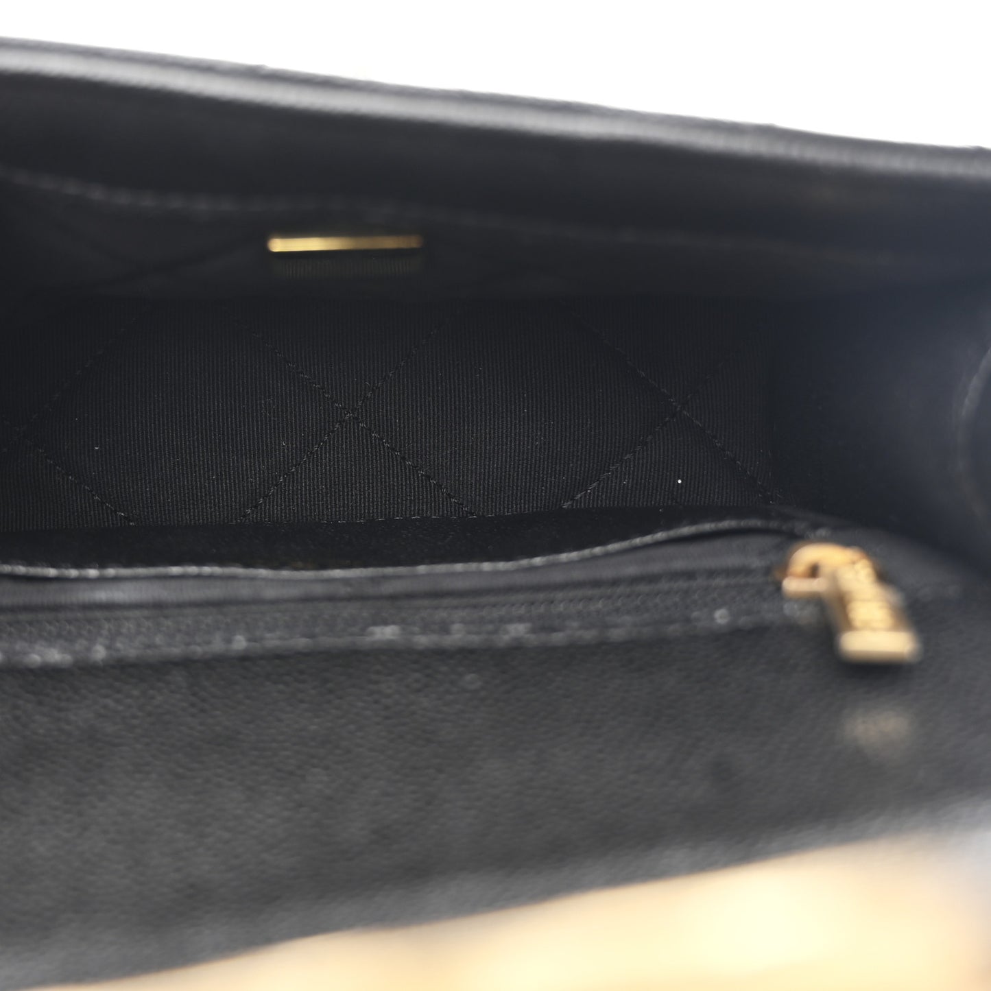 Shiny Caviar Quilted Small Flap Black