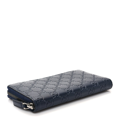 Gucci Guccissima Zip Around Wallet Blue 4 of 7