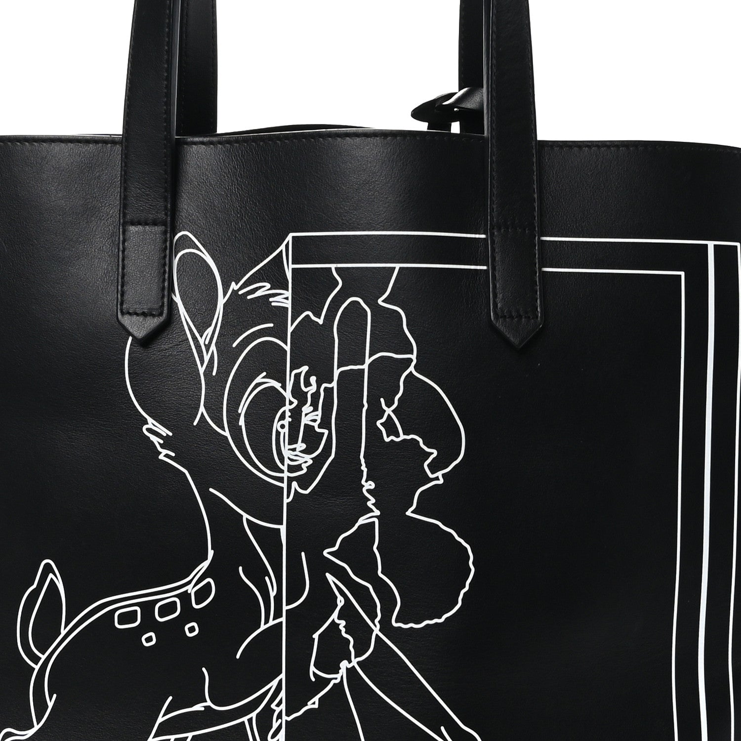 Givenchy Calfskin Bambi Print Medium Stargate Shopper Tote Black 8 of 10