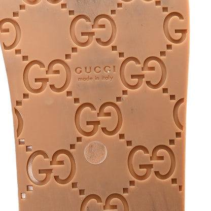 Gucci Monogram GG Calfskin Angelina Platform 55mm Slide Sandals 35 Camel Ebony 7 of 10