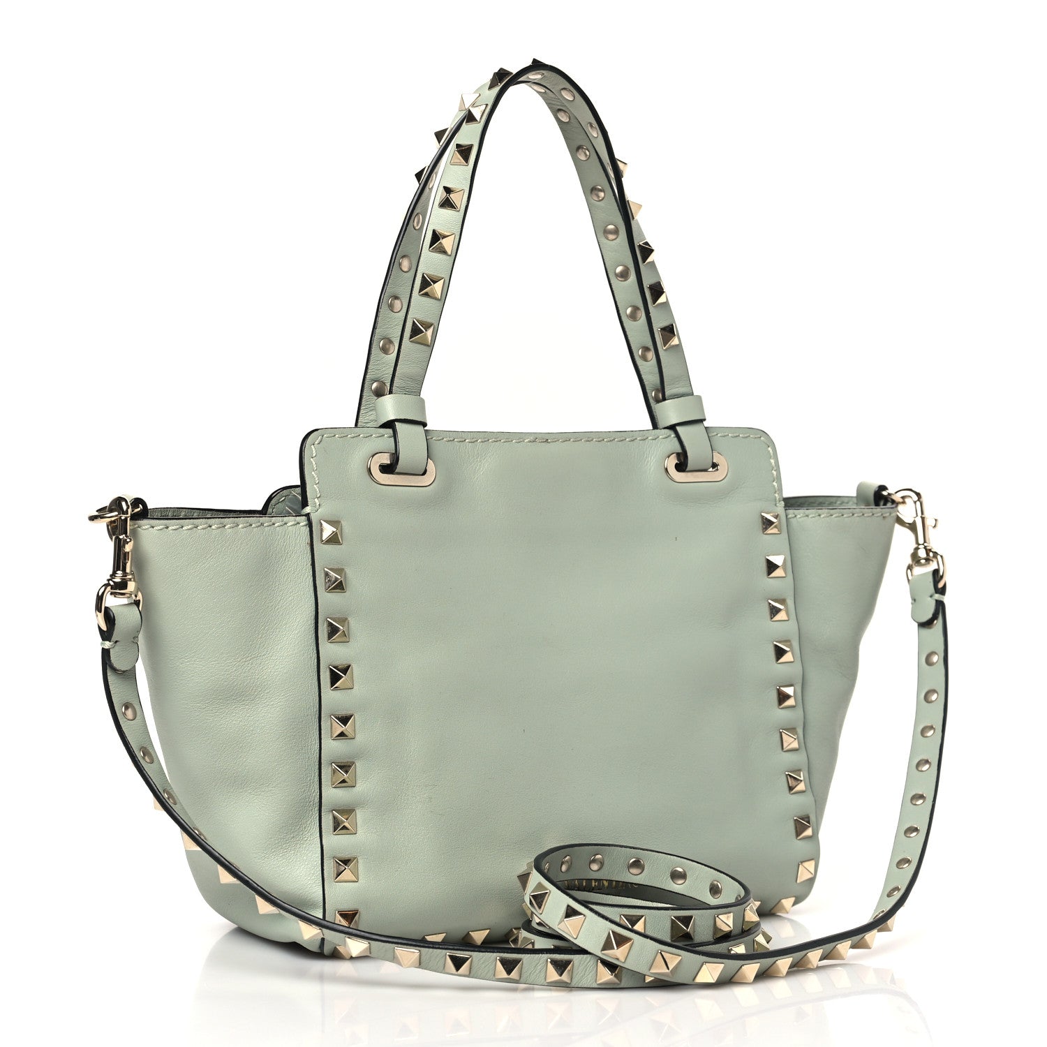 Valentino Garavani Vitello Mini Rockstud Tote Green Tea Sorbet 3 of 9