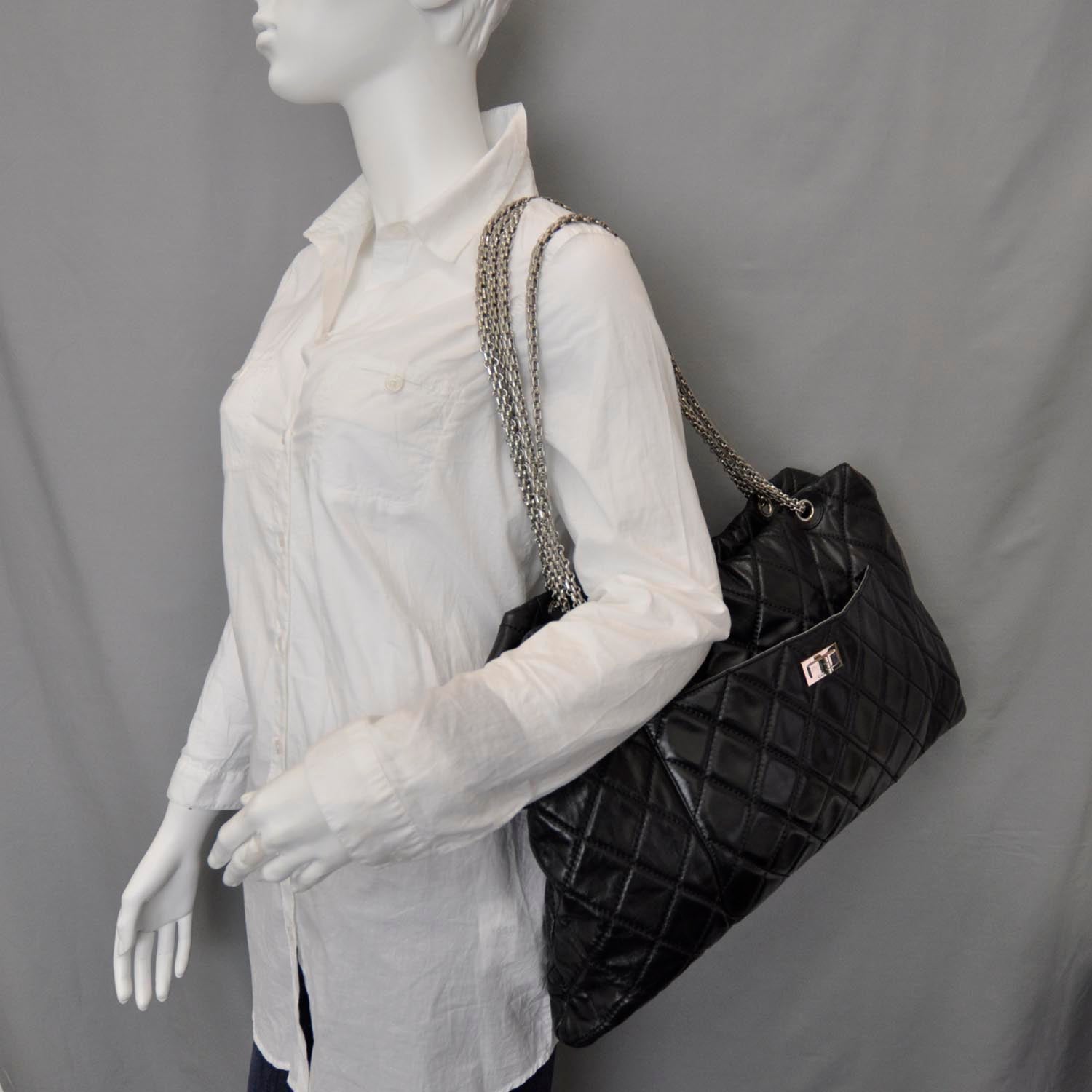 Chanel Leather Quilted Surpique Carryall Black 2 of 8