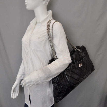Chanel Leather Quilted Surpique Carryall Black 2 of 8