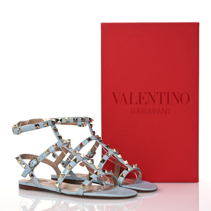 Valentino Garavani Calfskin Rockstud Gladiator Flat Sandals 36 Angel 11 of 11