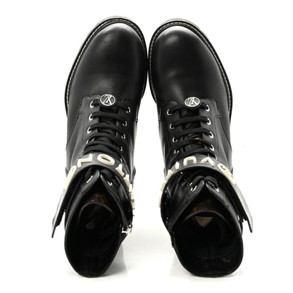 Louis Vuitton Calfskin Territory Flat Ranger Boots 38 Black 2 of 8