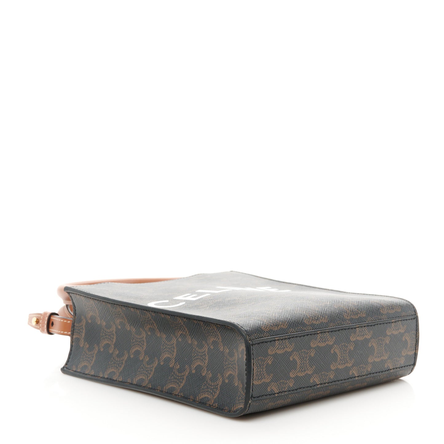 Triomphe Canvas Calfskin Mini Vertical Cabas Tan