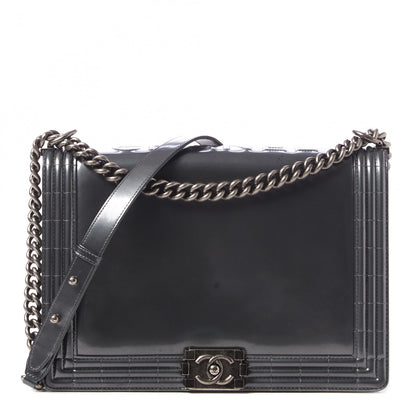 Chanel Glazed Calfskin Large Boy Flap Grey 1 of 13