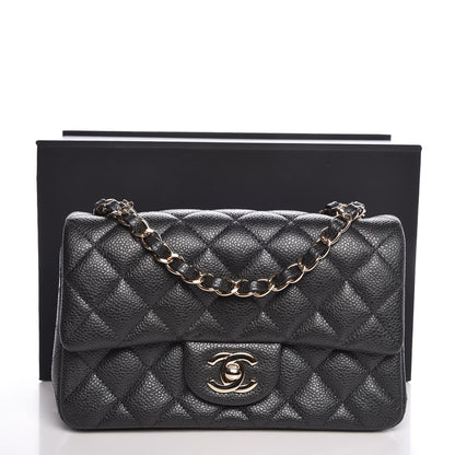 Chanel Caviar Quilted Mini Rectangular Flap Dark Charcoal 8 of 8