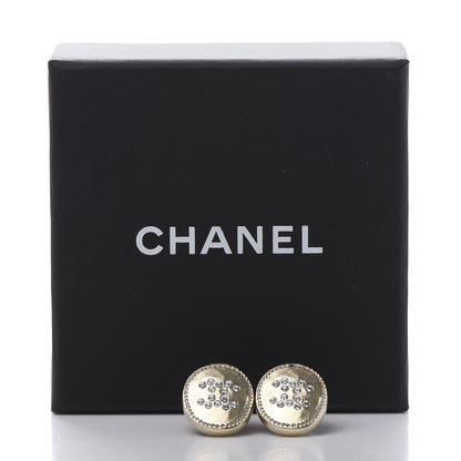 Chanel Crystal CC Round Earrings Gold 5 of 5