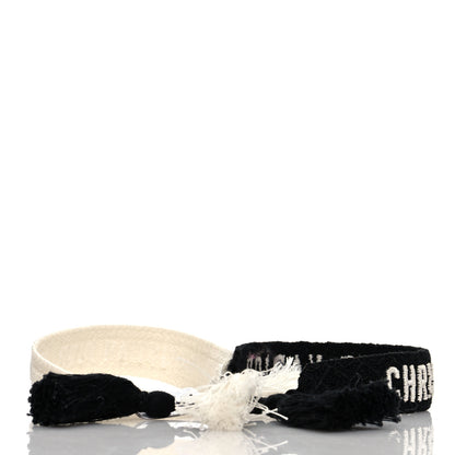 Christian Dior Woven Cotton J'Adior Friendship Bracelet Set Black White 3 of 5