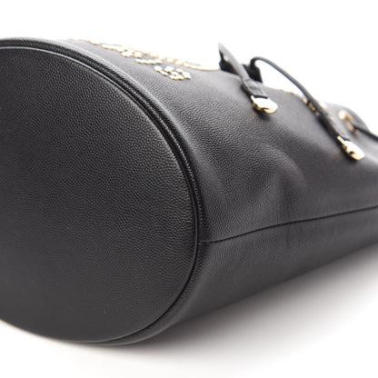 Chanel Caviar Deauville Drawstring Bucket Bag Black 7 of 10