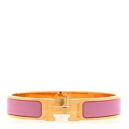 Hermes Enamel Narrow Clic Clac H Bracelet GM Rose Flamingo 1 of 6