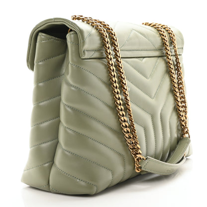 Saint Laurent Calfskin Y Quilted Monogram Medium Loulou Chain Satchel Light Sage 3 of 12