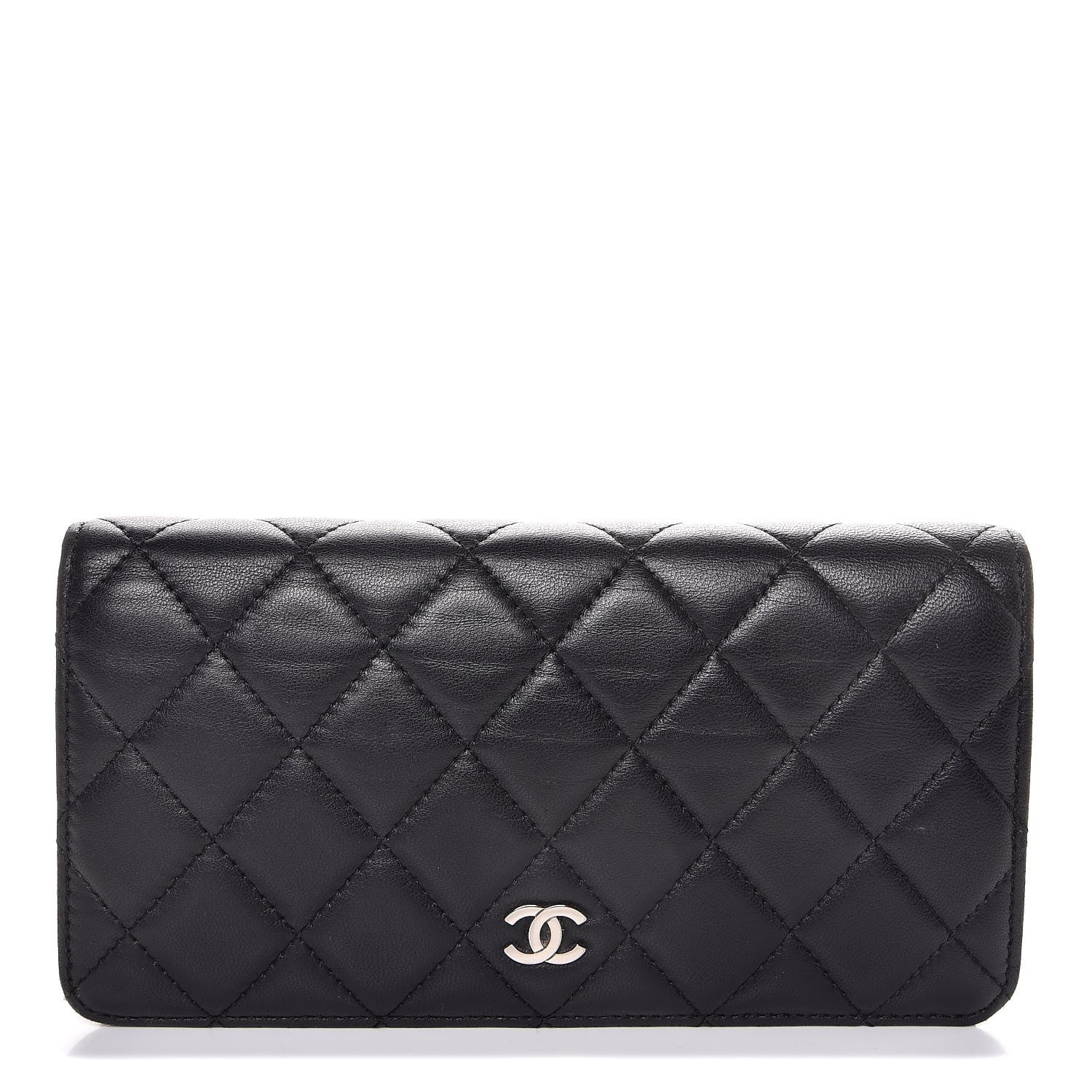 Chanel Lambskin Quilted Yen Wallet Black 1 of 9