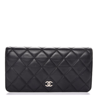 Chanel Lambskin Quilted Yen Wallet Black 1 of 9