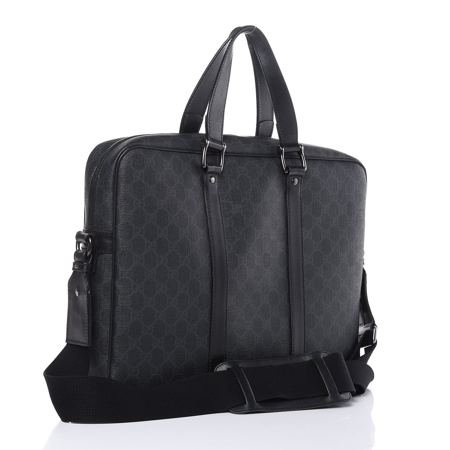 GG Supreme Monogram Briefcase Black Grey