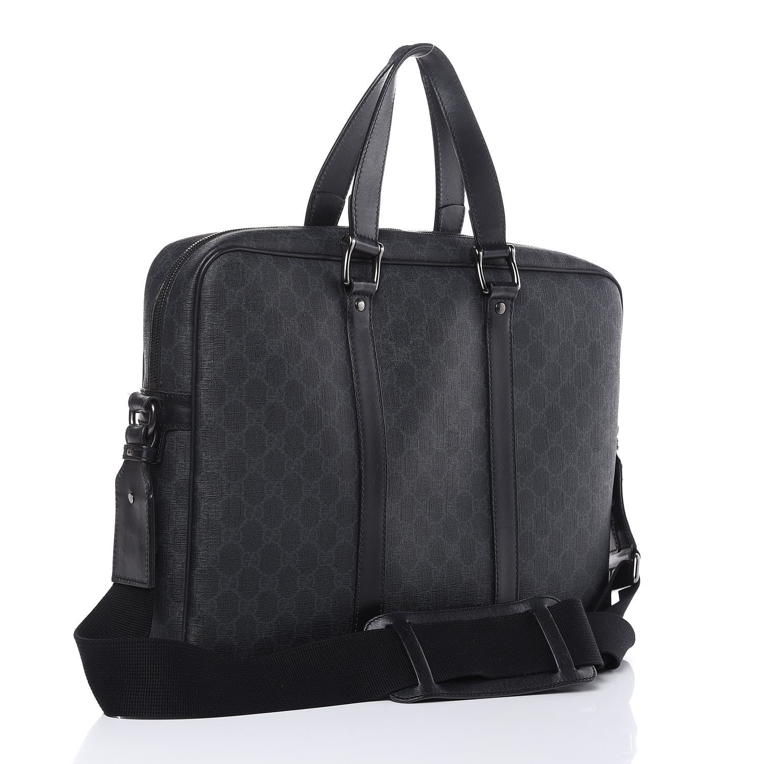 Gucci GG Supreme Monogram Briefcase Black Grey 3 of 15