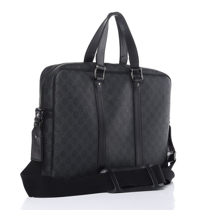 Gucci GG Supreme Monogram Briefcase Black Grey 3 of 15