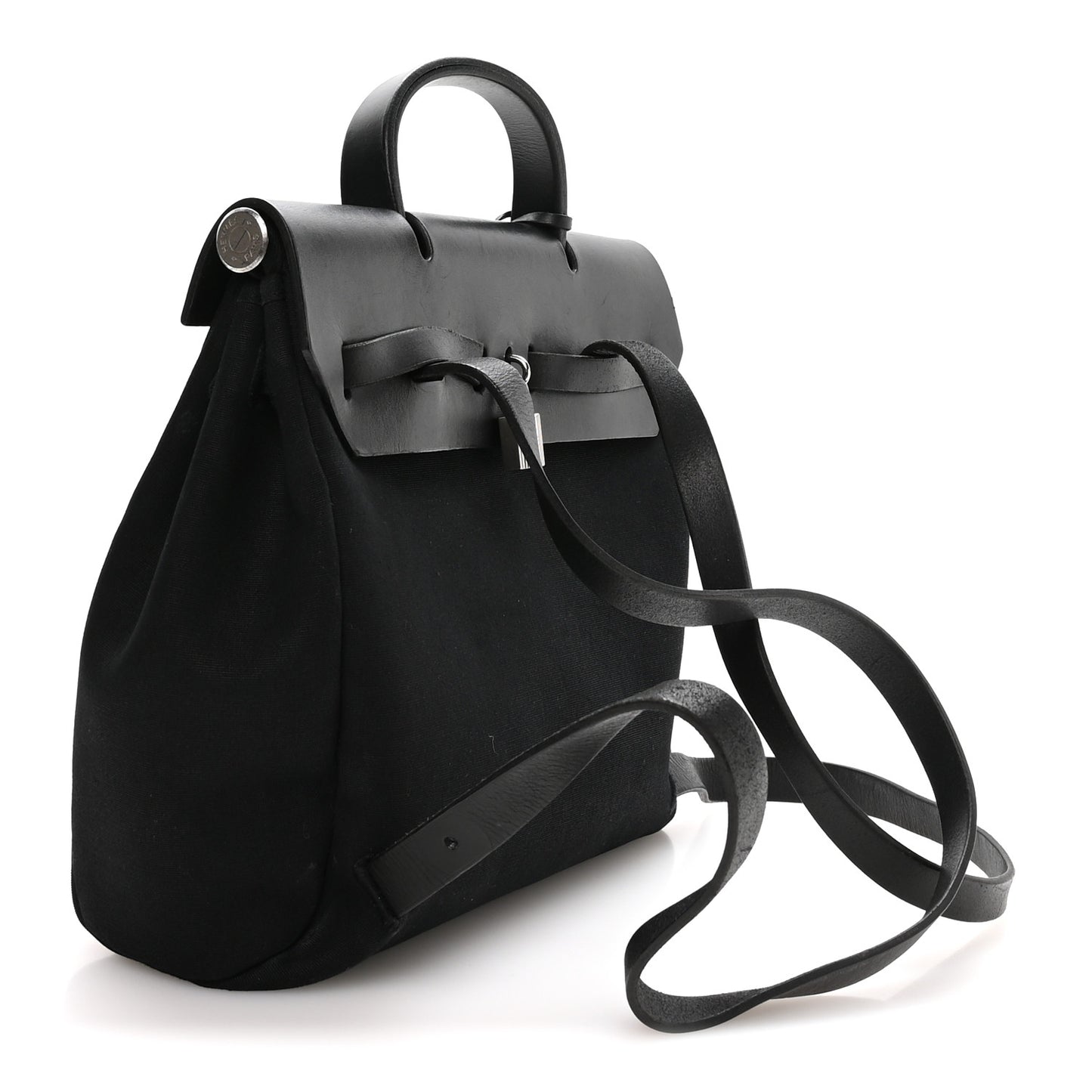 Toile Vache Calfskin Herbag 30 PM Backpack Black