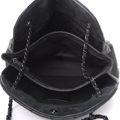 Chanel Iridescent Calfskin Stitched Extra Large Just Mademoiselle Bowling Bag Black 5 of 15