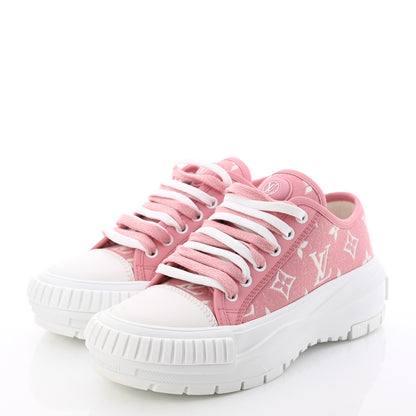 Louis Vuitton Denim Monogram Squad Sneakers 35 Pink 3 of 7