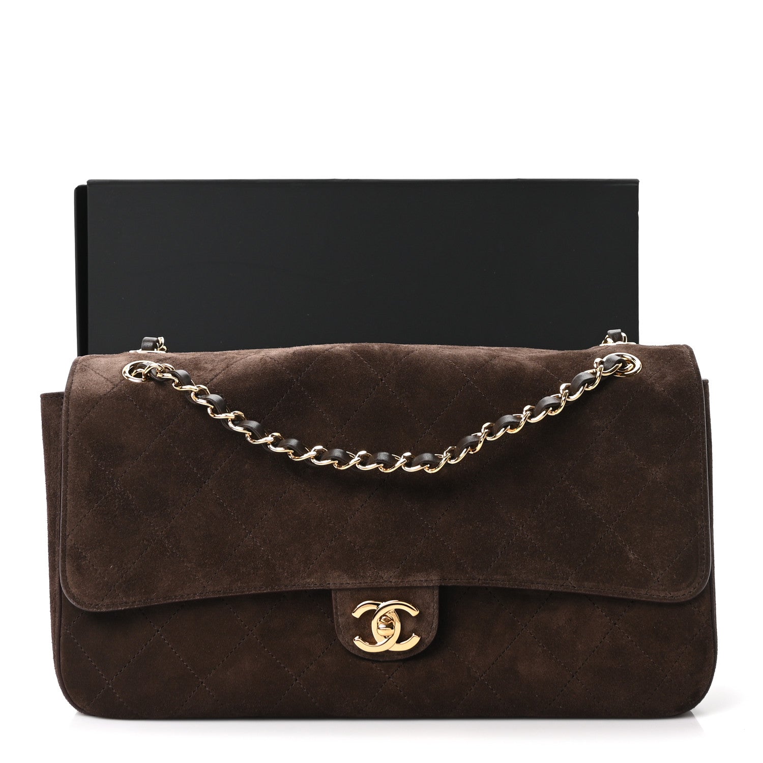 Chanel Suede Calfskin Small Souplissimo Maxi Flap Dark Brown 11 of 11