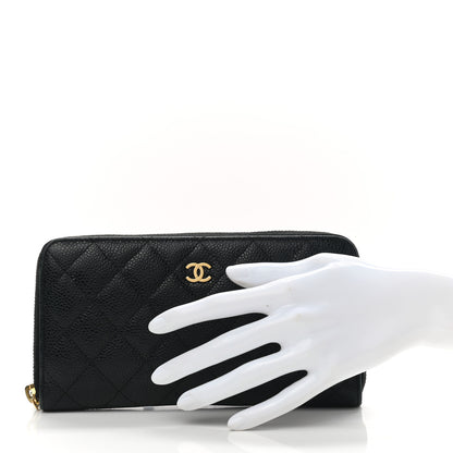Chanel Caviar Quilted Large Gusset Zip Around Wallet Black 2 of 10