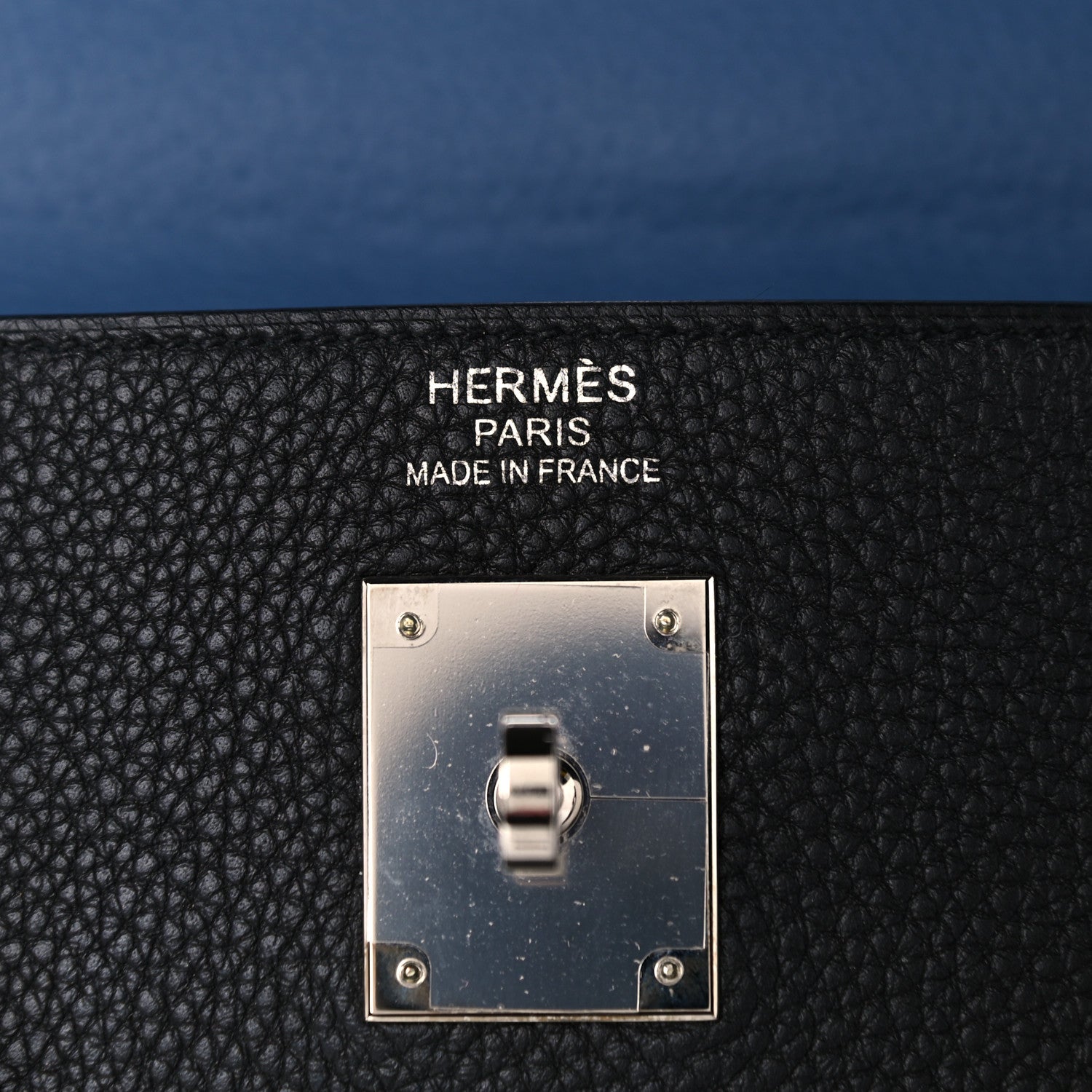 Hermes Togo Verso Kelly Retourne 35 Black Bleu Agate 6 of 14