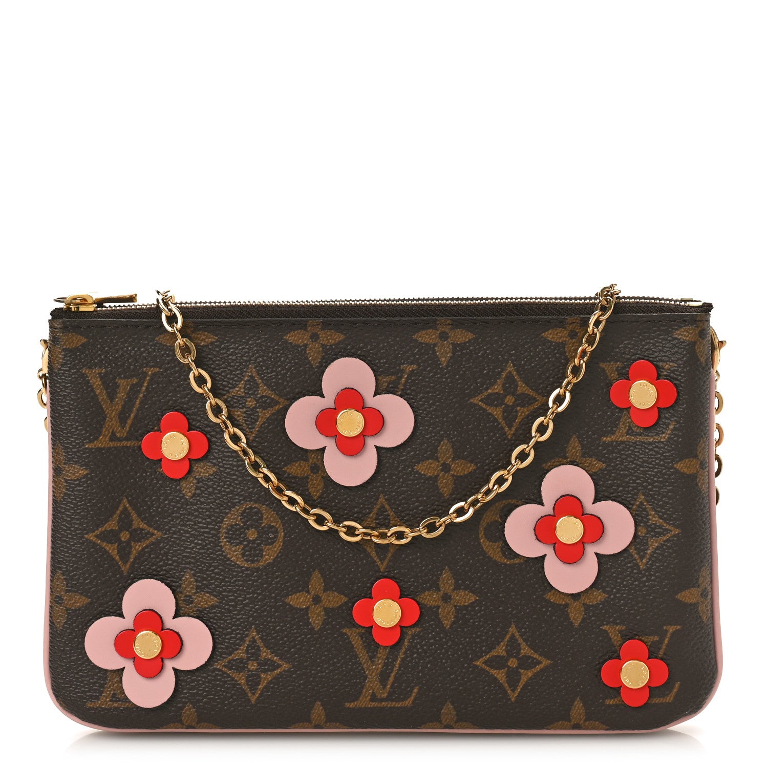 Louis Vuitton Monogram Blooming Flowers Double Zip Pochette 1 of 8