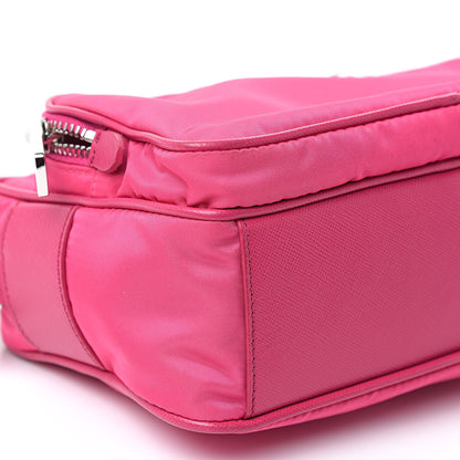 Prada Nylon Saffiano Vela Double Zip Crossbody Bag Fuxia 9 of 11