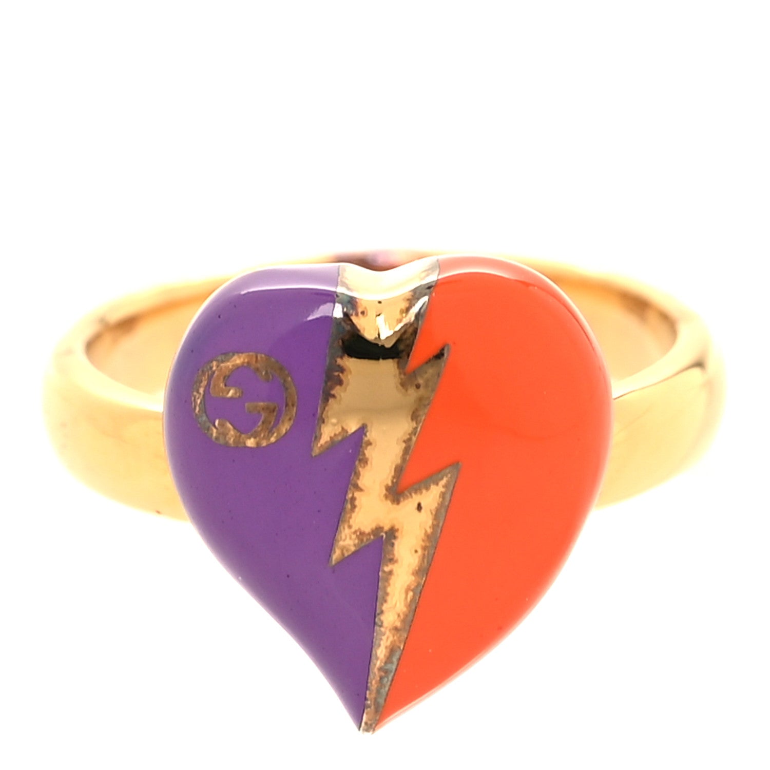 Gucci Interlocking G Heart Charm Ring M 1 of 4