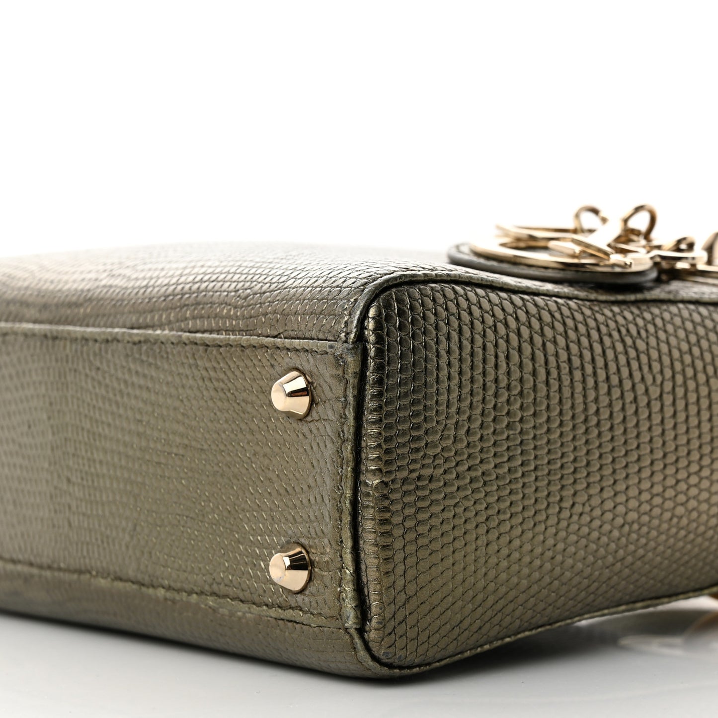 Metallic Lizard Mini Lady Dior Green