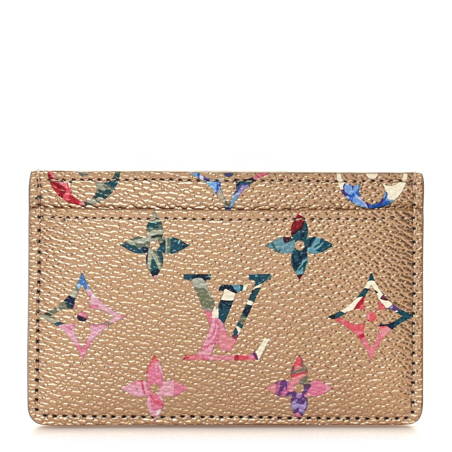 Louis Vuitton Metallic Monogram LV Garden Card Holder Gold 1 of 8