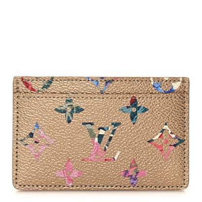 Louis Vuitton Metallic Monogram LV Garden Card Holder Gold 1 of 8