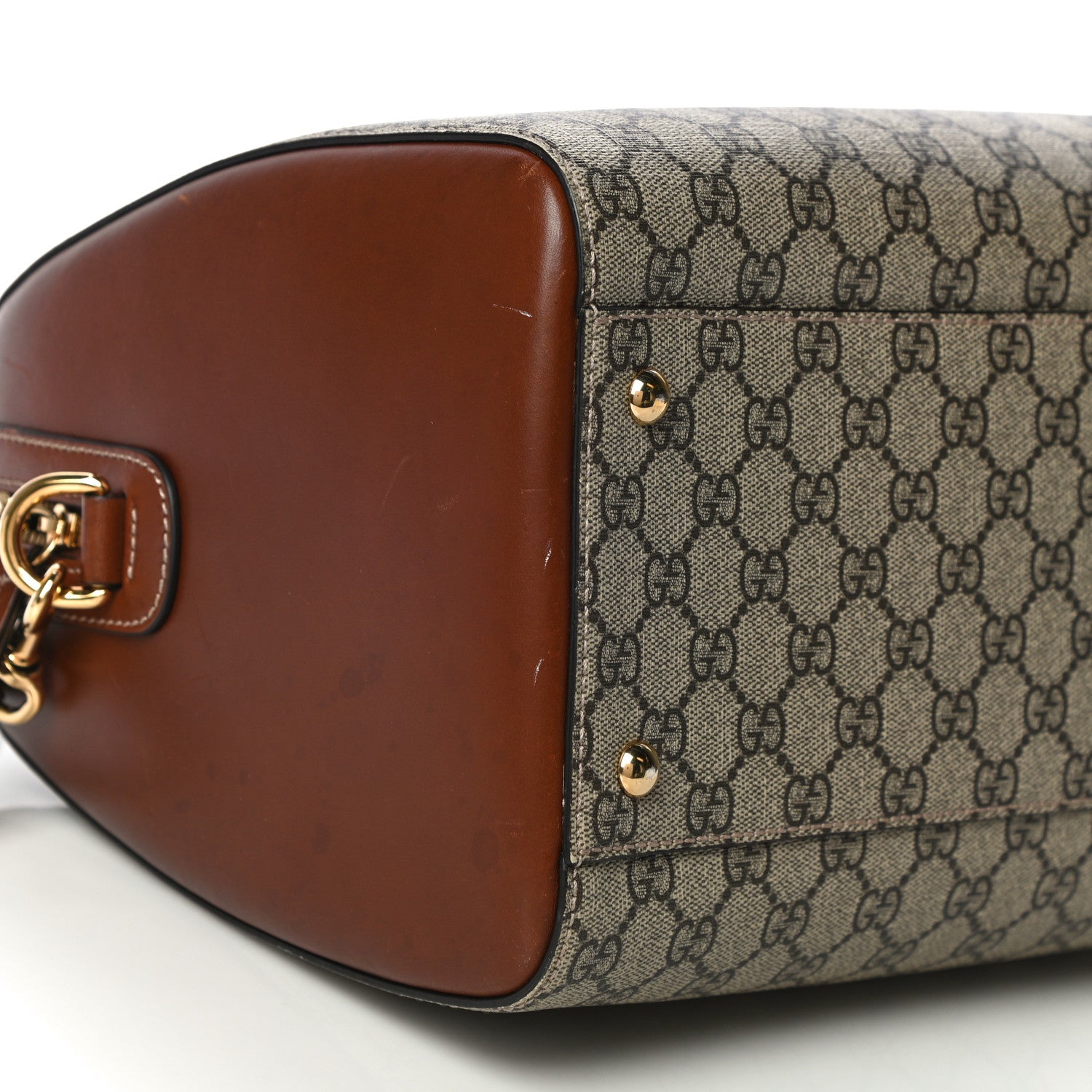 Gucci GG Supreme Monogram Medium Boston Beige Cuir 9 of 26