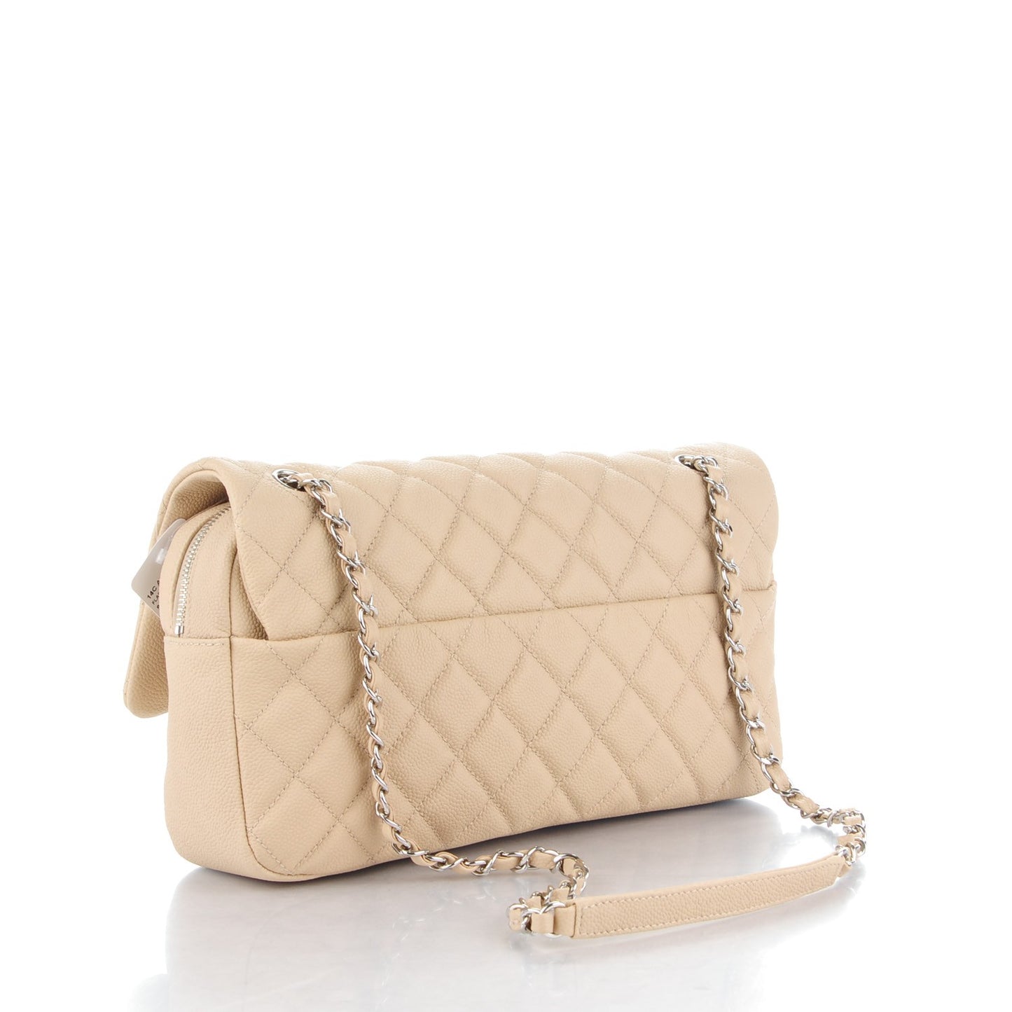 Caviar Quilted Jumbo Easy Flap Beige