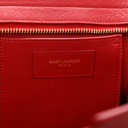 Saint Laurent Calfskin Small Monogram Cabas Lipstick Red 6 of 10