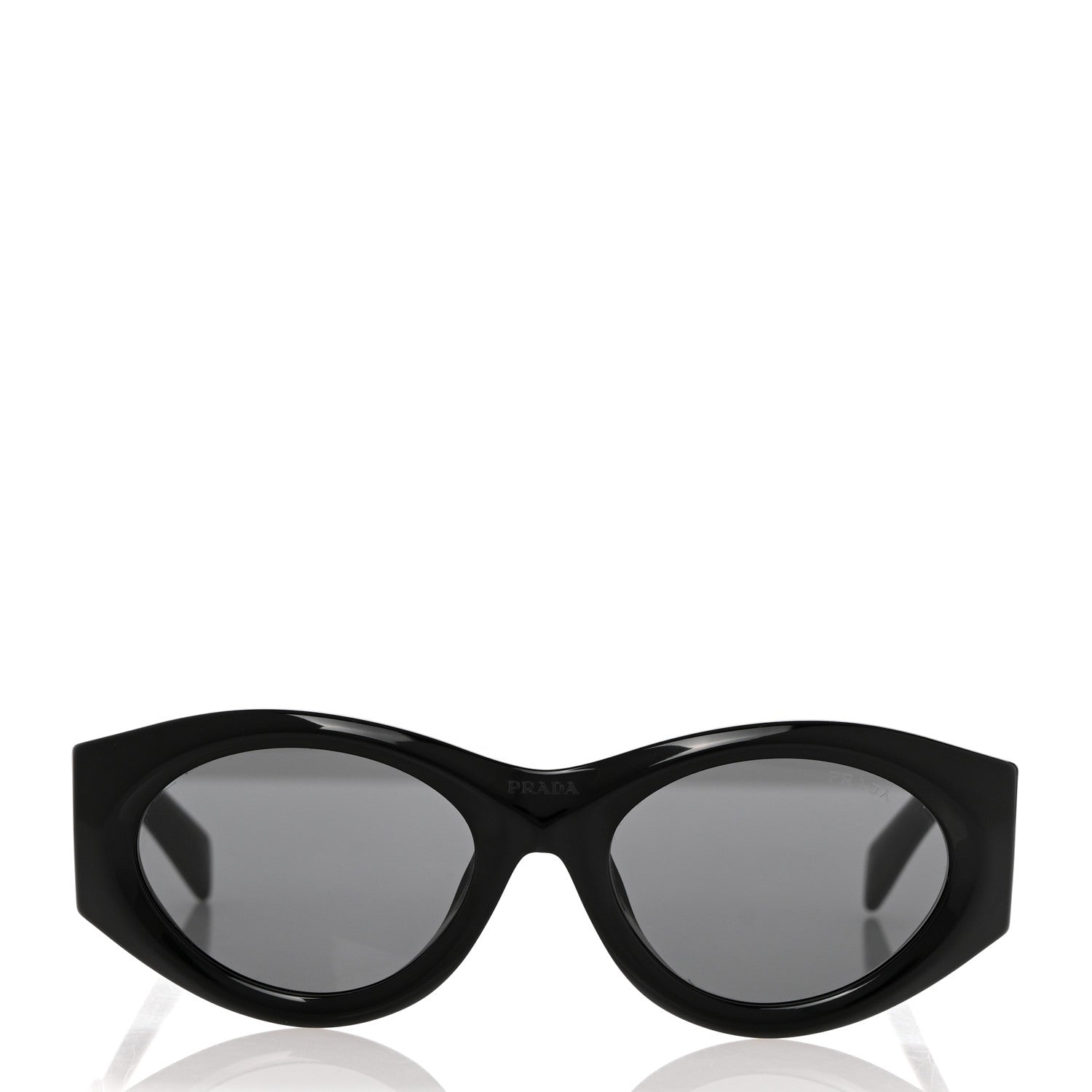 Prada Acetate Oval Symbole Sunglasses SPR 20Z Black 2 of 8